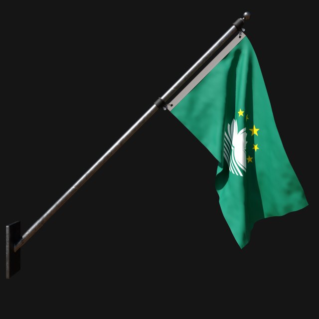 Flag of macau 03 3Dモデル .c4d .max .obj .3ds .fbx .stl .blend 
