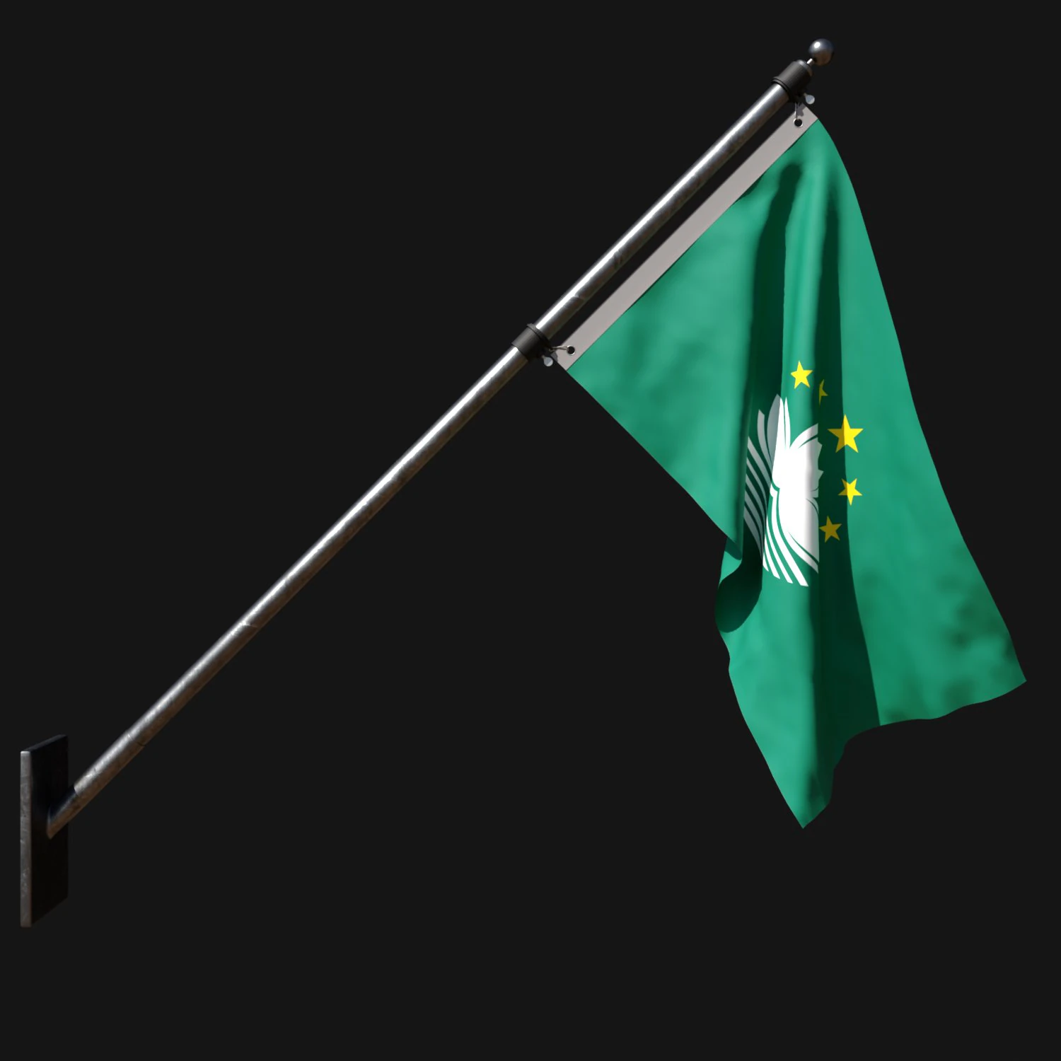 Flag of macau 03 3D Model .c4d .max .obj .3ds .fbx .stl .blend 