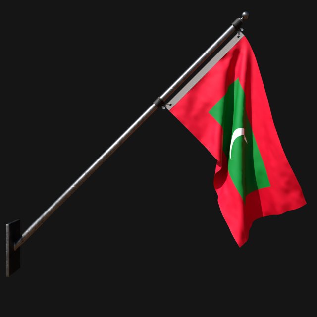 Flag of maldives 03 3D Model .c4d .max .obj .3ds .fbx .stl .blend 