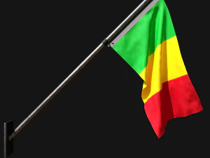 Flag of mali 03 3D Model
