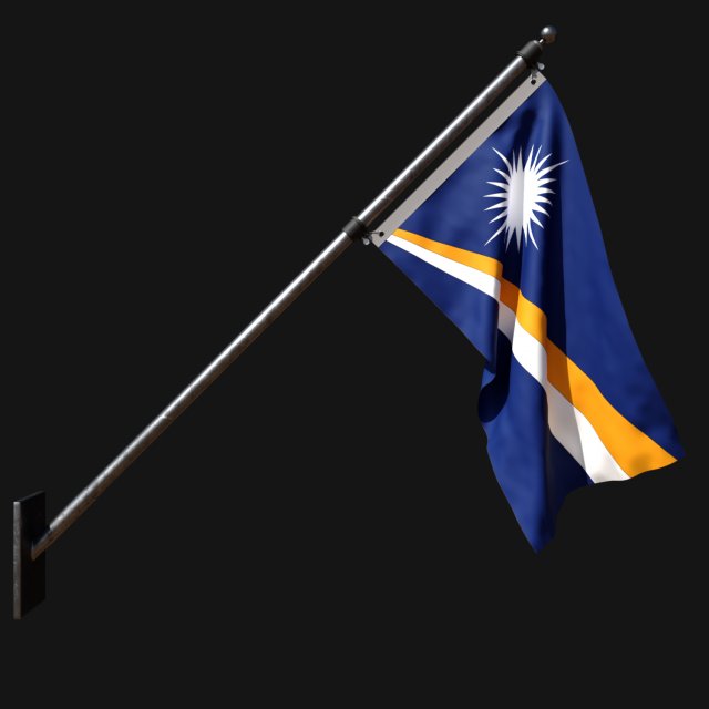 Flag of marshall 03 3D Model .c4d .max .obj .3ds .fbx .stl .blend 