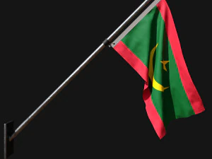 Bandiera della mauritania 03 Modello 3D