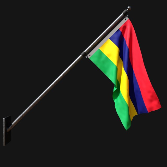 Flag of mauritius 03 3D 모델 .c4d .max .obj .3ds .fbx .stl .blend 