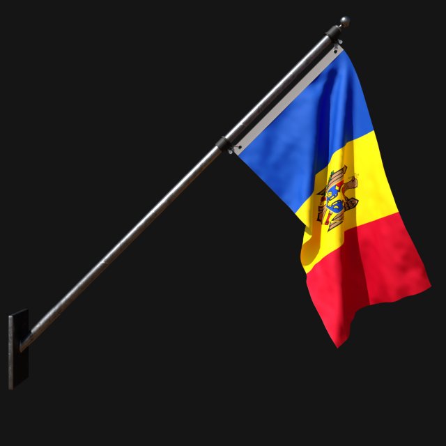 Flag of moldova 03 Model 3D .c4d .max .obj .3ds .fbx .stl .blend 