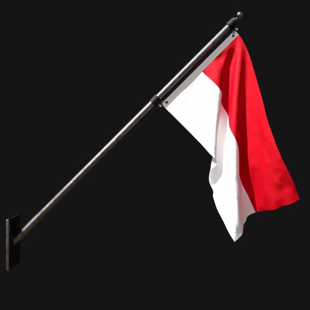 Flag of monaco 03 3Dモデル .c4d .max .obj .3ds .fbx .stl .blend 