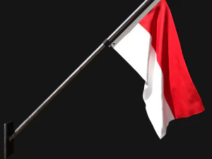 Bandeira de M&ocirc;naco 03 Modelo 3D