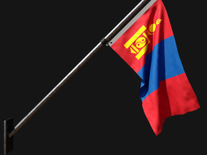 Flag of mongolia 03 3D Model