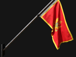 Bandeira do Montenegro 03 Modelo 3D