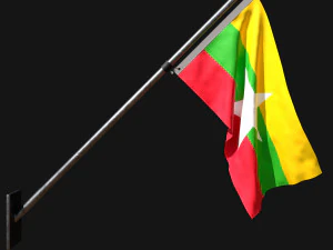 Bandeira de Mianmar 03 Modelo 3D