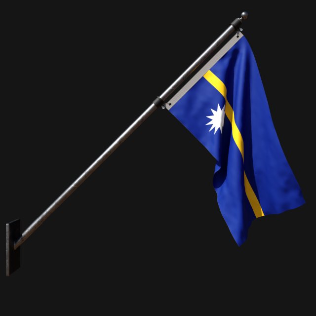 Flag of nauru 03 3D Модель .c4d .max .obj .3ds .fbx .stl .blend 
