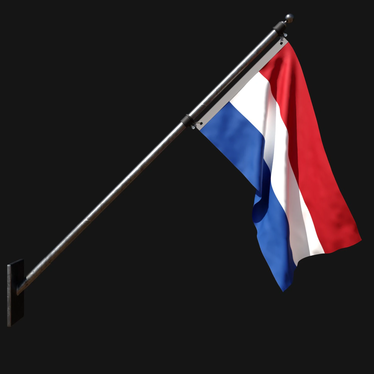 Flag of netherlands 03 3D Model .c4d .max .obj .3ds .fbx .stl .blend 