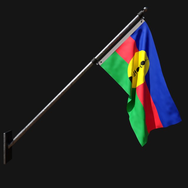 Flag of new caledonia 03 3D 模型 .c4d .max .obj .3ds .fbx .stl .blend 