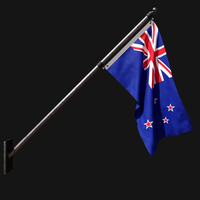 Flag of new zealand 03 Model 3D .c4d .max .obj .3ds .fbx .stl .blend 