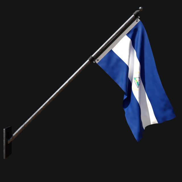 Flag of nicaragua 03 3D मॉडल .c4d .max .obj .3ds .fbx .stl .blend 