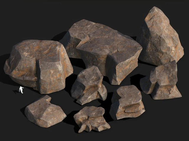 Mountain Rock Pack 01 3D Model .c4d .max .obj .3ds .fbx .stl .blend 
