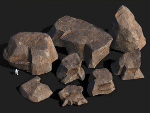 Mountain Rock Pack 01 3D Model