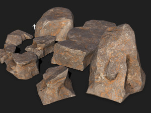 Mountain Rock Pack 01 3D Модель
