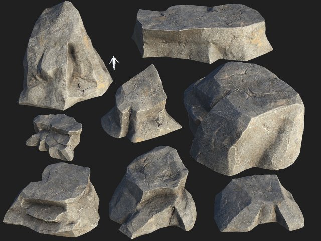 Mountain Rock Pack 02 3D Model .c4d .max .obj .3ds .fbx .stl .blend 