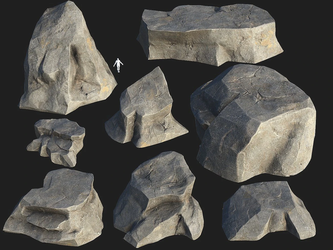 Mountain Rock Pack 02 3D Model .c4d .max .obj .3ds .fbx .stl .blend 