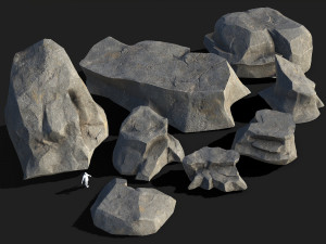 Mountain Rock Pack 02 3D Model