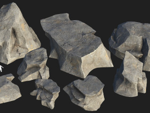 Mountain Rock Pack 02 3D Model