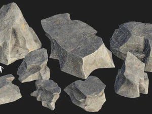 Mountain Rock Pack 02 3D Model