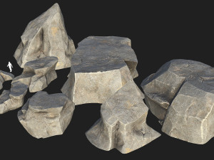 Mountain Rock Pack 02 3D Model