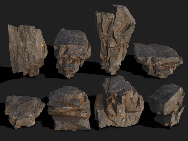 Mountain Rocks - s PBR Pack 04 3D Model .c4d .max .obj .3ds .fbx .stl .blend 