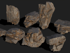 Mountain Rocks - s PBR Pack 04 3D Model
