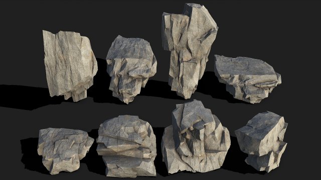 Mountain Rocks 05 3D Model .c4d .max .obj .3ds .fbx .stl .blend 