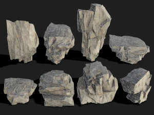 산 바위 05 3D 모델
