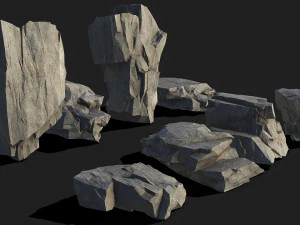 산 바위 05 3D 모델