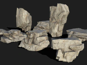 산 바위 05 3D 모델