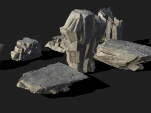 산 바위 05 3D 모델