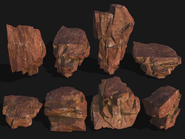 Mountain Rock Pack 09 3D Model .c4d .max .obj .3ds .fbx .stl .blend 