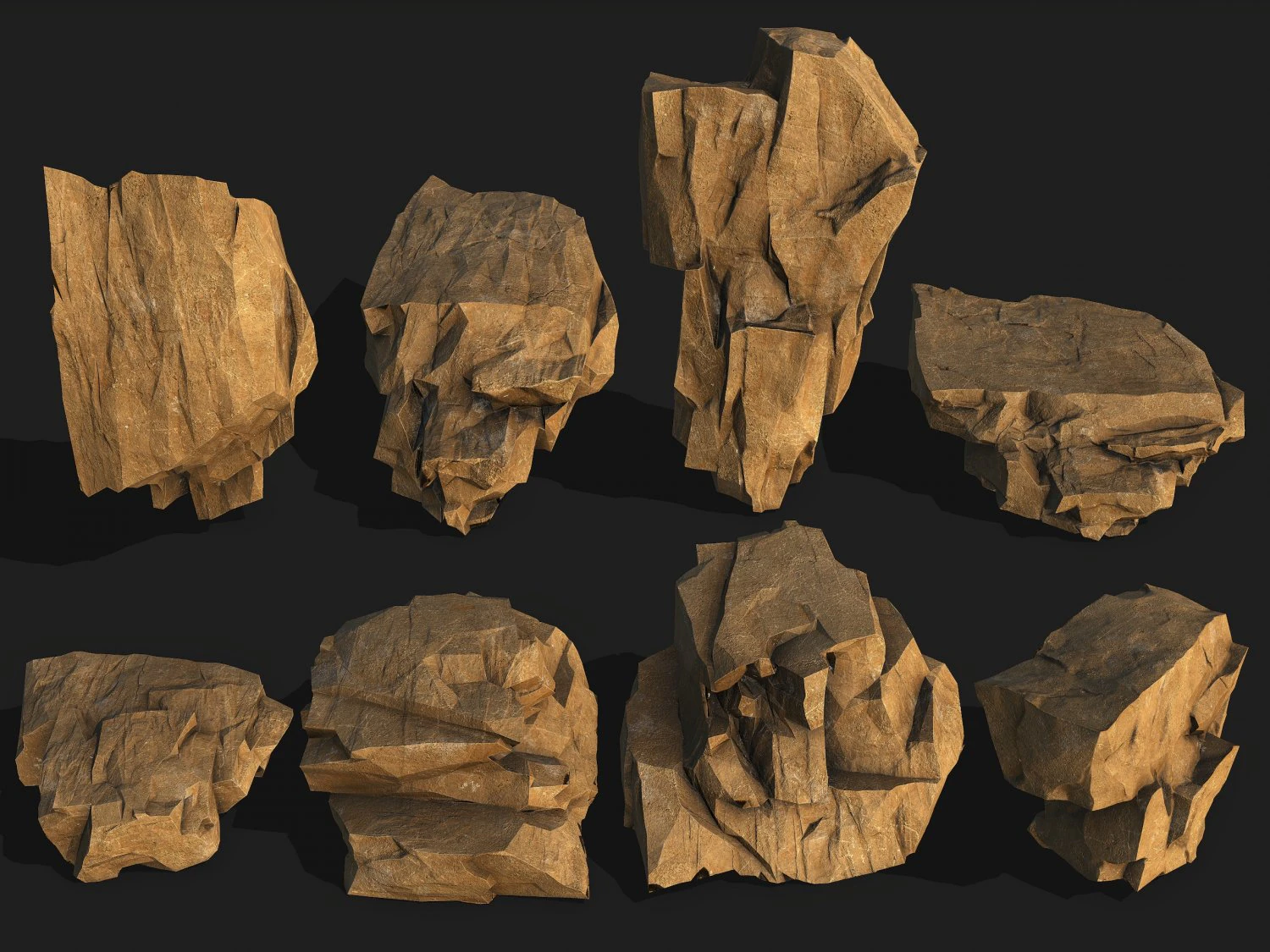 Desert rocks - s PBR Pack 10 3D Model .c4d .max .obj .3ds .fbx .stl .blend 