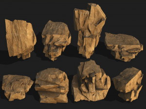 Desert rocks - s PBR Pack 10 3D Model