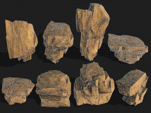 Desert rocks - s PBR Pack 10 Model 3D