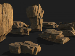 Desert rocks - s PBR Pack 10 Model 3D