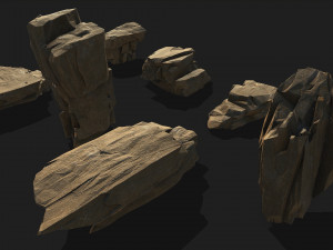 Desert rocks - s PBR Pack 10 Model 3D