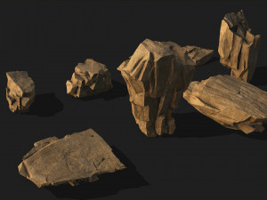 Desert rocks - s PBR Pack 10 Model 3D