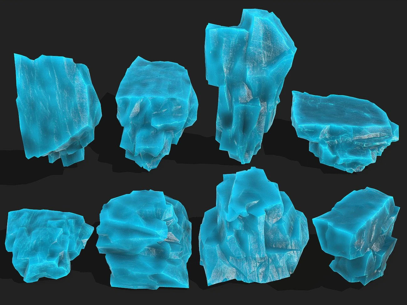 Ice rocks 12 3D Model .c4d .max .obj .3ds .fbx .stl .blend