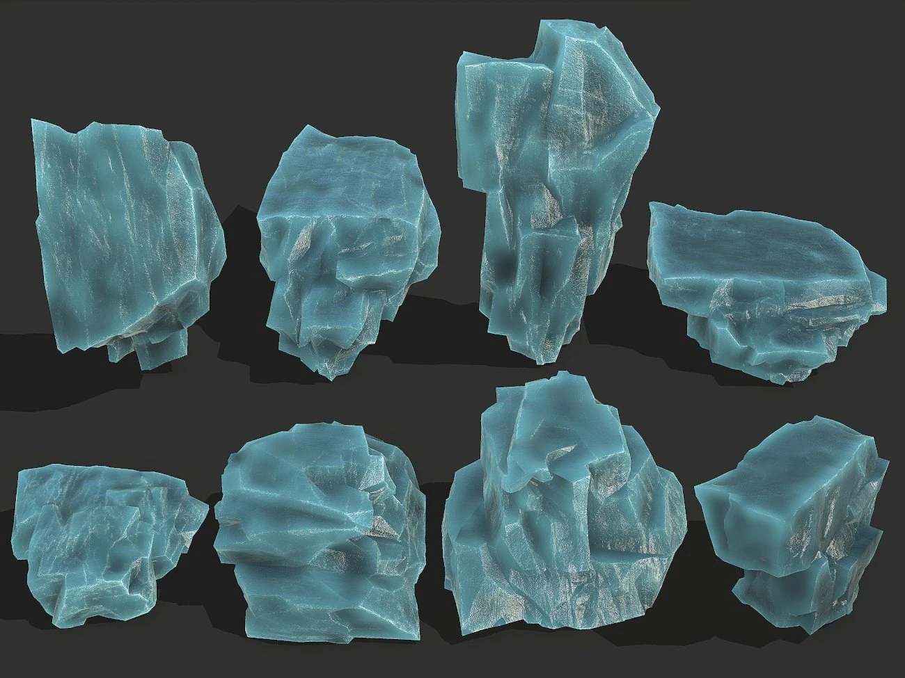 Ice rocks 14 3D Model .c4d .max .obj .3ds .fbx .stl .blend 