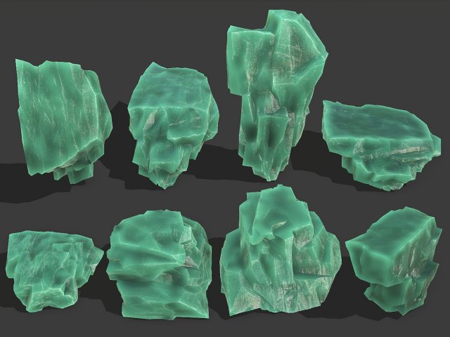 Ice rocks 15 3D Model .c4d .max .obj .3ds .fbx .stl .blend 