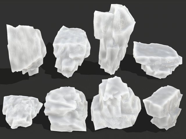 Ice rocks 16 3D Model .c4d .max .obj .3ds .fbx .stl .blend 