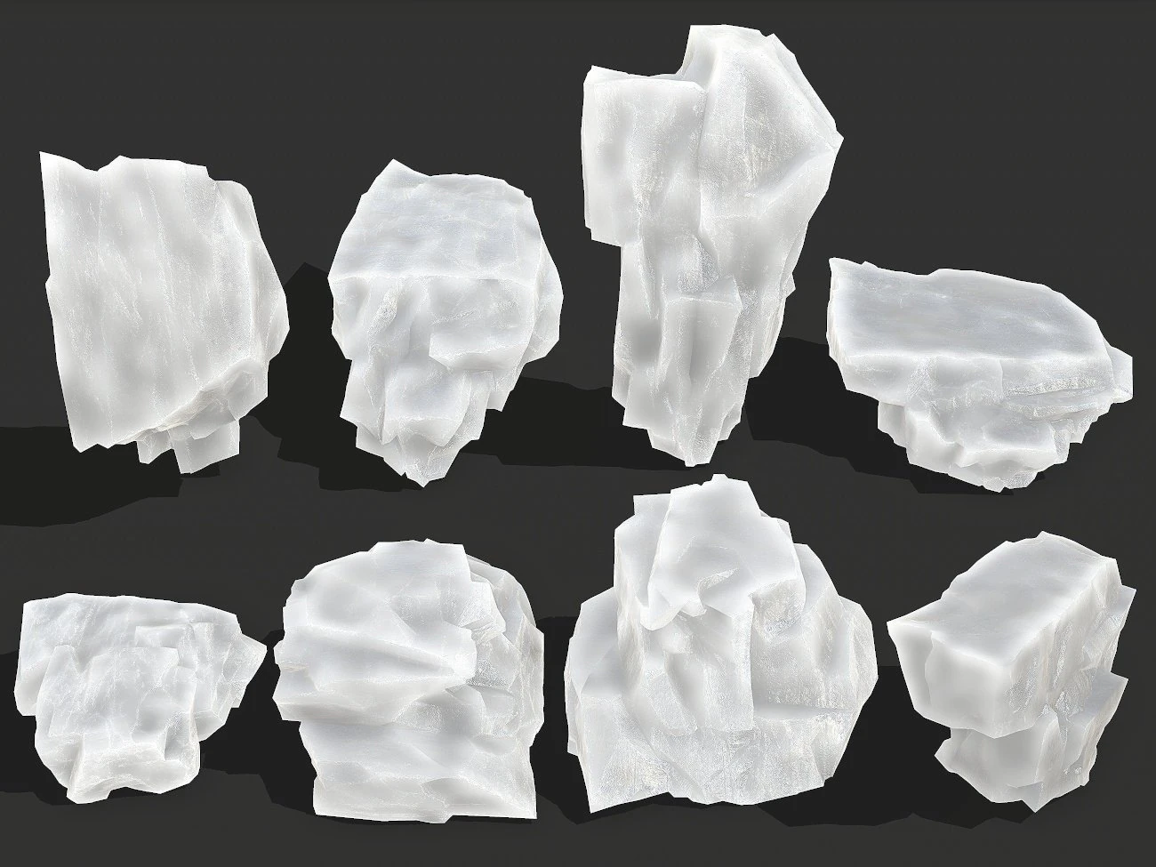 Ice rocks 16 3D Model .c4d .max .obj .3ds .fbx .stl .blend 