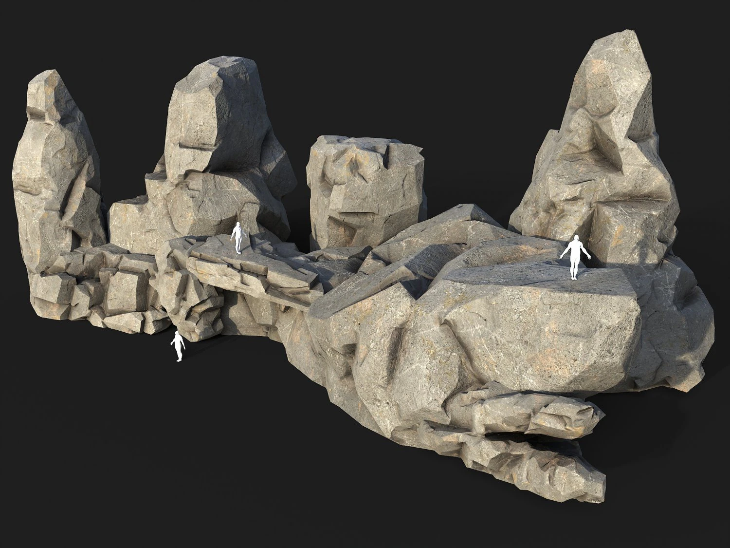 Rock set 02 3D Model .c4d .max .obj .3ds .fbx .stl .blend 