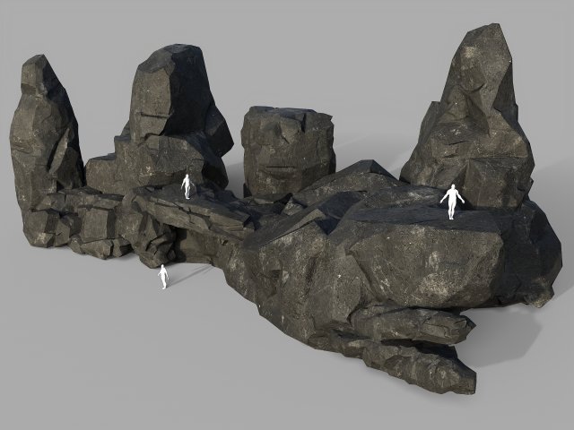 Rock set 08 Model 3D .c4d .max .obj .3ds .fbx .stl .blend 