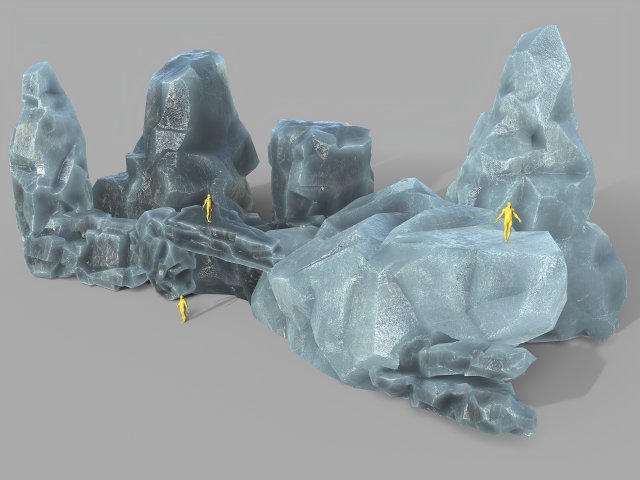 Rock set 09 3D Model .c4d .max .obj .3ds .fbx .stl .blend 