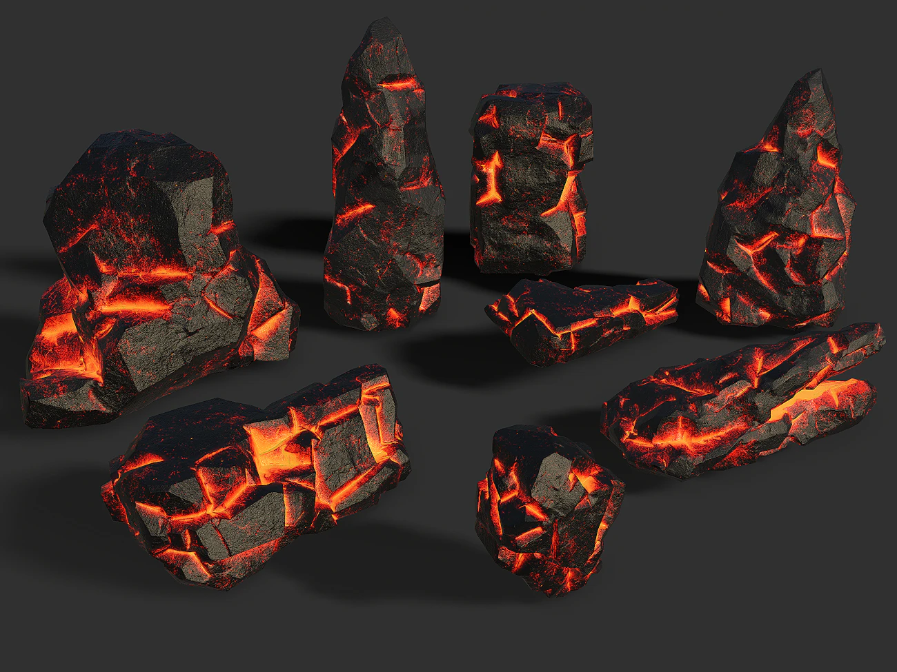 Rock set 13 3D Model .c4d .max .obj .3ds .fbx .stl .blend 